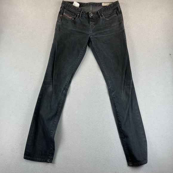 Diesel Myboy Jeans Mens 29x35 Black Slim Straight Low Waist 0816V Made Romania - Picture 1 of 16